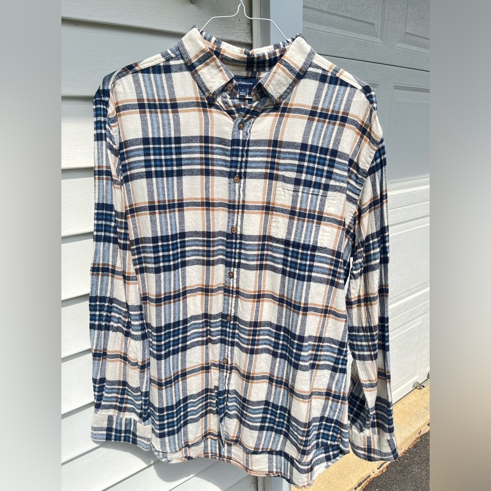 croft & barrow white and blue flannel